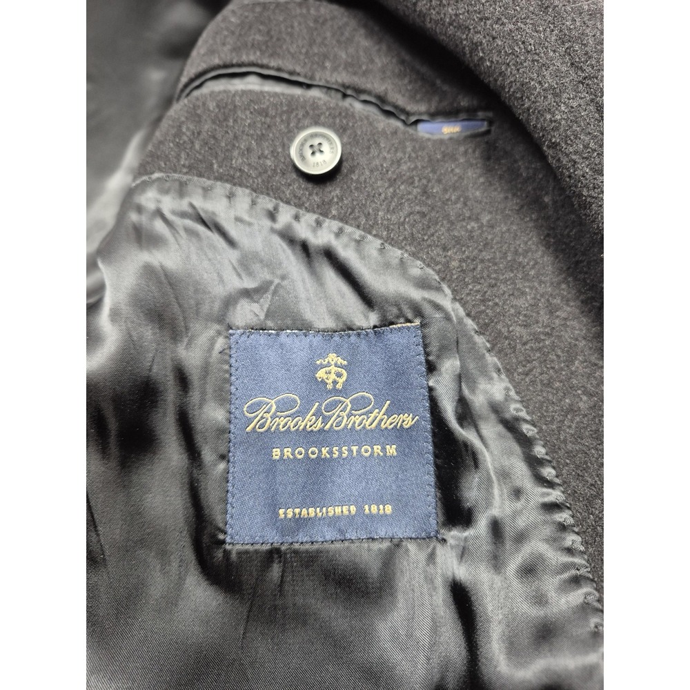 Brooks Brothers BrooksStorm Coat Mens 38S Gray Wool Loro Piana Storm System - Picture 5 of 11